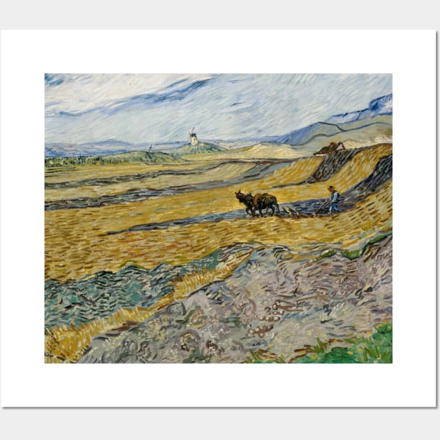 Enclosed Field with Ploughman - Vincent van Gogh Wall Art by KargacinArt